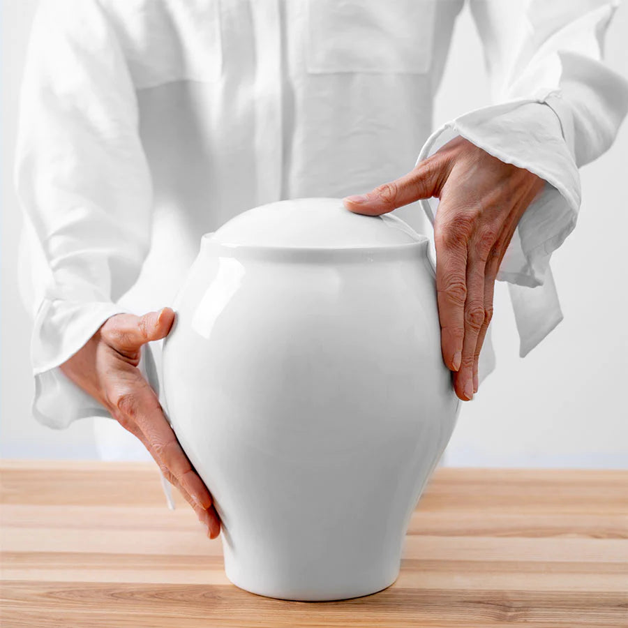 Pure White Classic Cremation Urn – You Are Forever