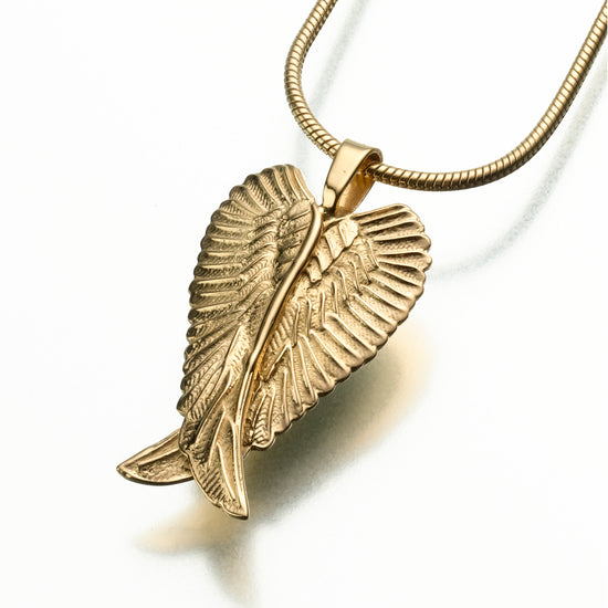 Celestia Angel Wings Gold Cremation Pendant