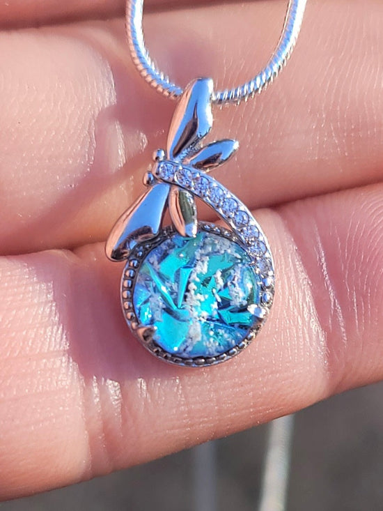 Isabella Dragonfly Glass Cremation Pendant
