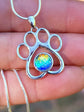 Buddy Paw Print Cremation Glass Pendant