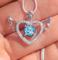 Angel Heart Wings Cremation Glass Pendant