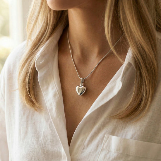 Cara Small Heart Sterling Silver Ashes Necklace