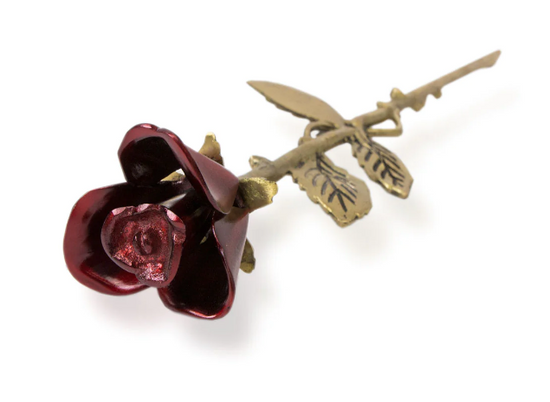 Crimson Rose Flower Cremation Keepsake Urn