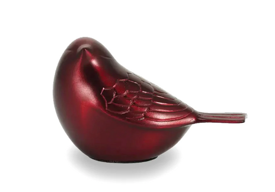 Crimson Songbird Brass Keepsake Urn