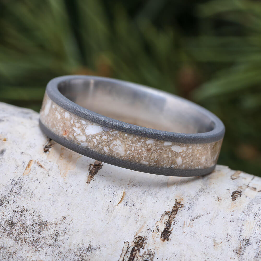 Ash Rings Band Asher Sandblasted Titanium Ashes Ring: You Are Forever