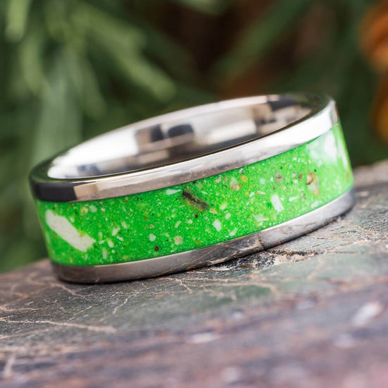 Lucian Glow in the Dark Titanium Memorial Ring