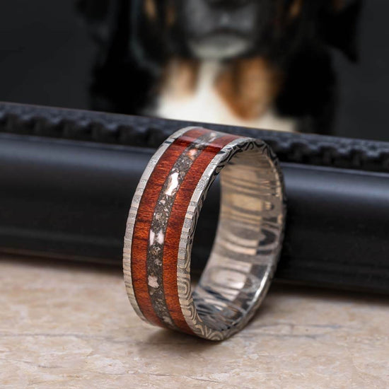 Legacy Damascus Sleeve Remembrance Ring