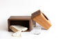 Veya Wooden Plant Urn In Walnut & Sycamore