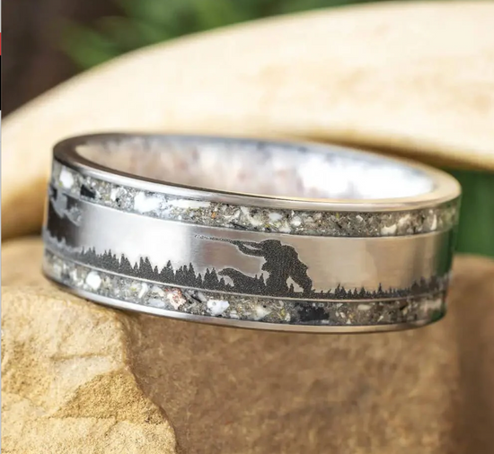 Rex Dog Hunting Cremation Ring