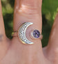 Luna Crescent Sterling Silver Cremation Ring