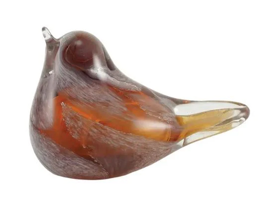 Songbird Blown Glass Keepsake Urn (Amber)