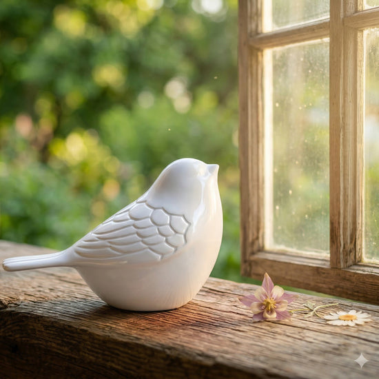 Pearl Songbird Brass Keepsake Urn