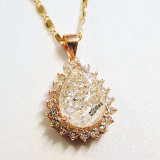 Teardrop Diamonds Gold Vermeil Cremation Pendant