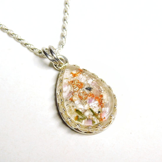Teardrop Sterling Silver Cremation Pendant