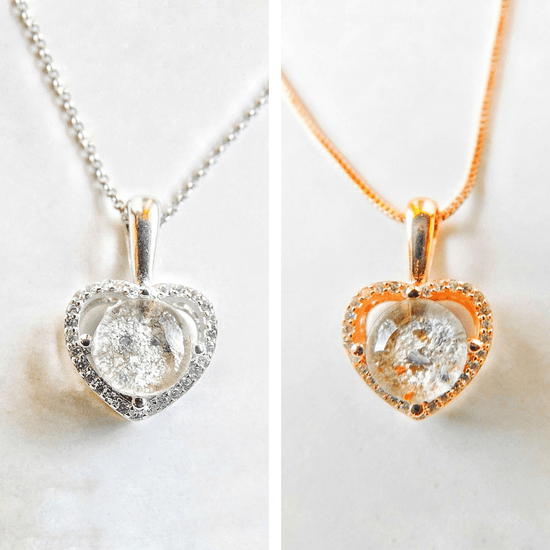 Heart Diamonds 14K Gold Cremation Pendant