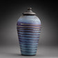 Indigo Metallic Blue Blown Glass Urn