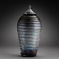 Indigo Metallic Blue Blown Glass Urn
