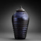 Indigo Metallic Blue Blown Glass Urn