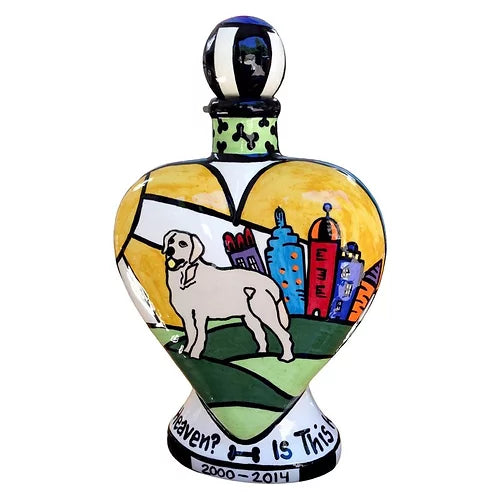 Is This Heaven Heart Vase Dog Urn