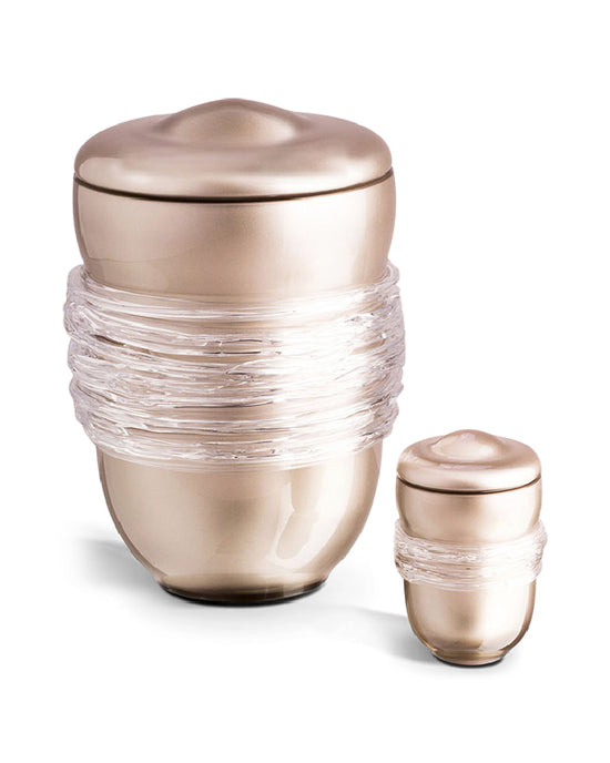 Bohemian Crystal Entwined Glass Cremation Urn