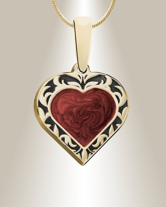 Gold Campfire Heart Pendant