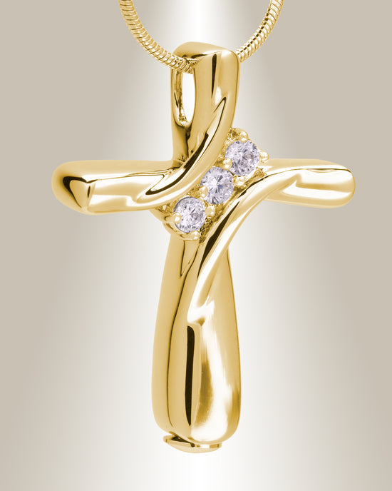 Gold Gemstone Cross Pendant