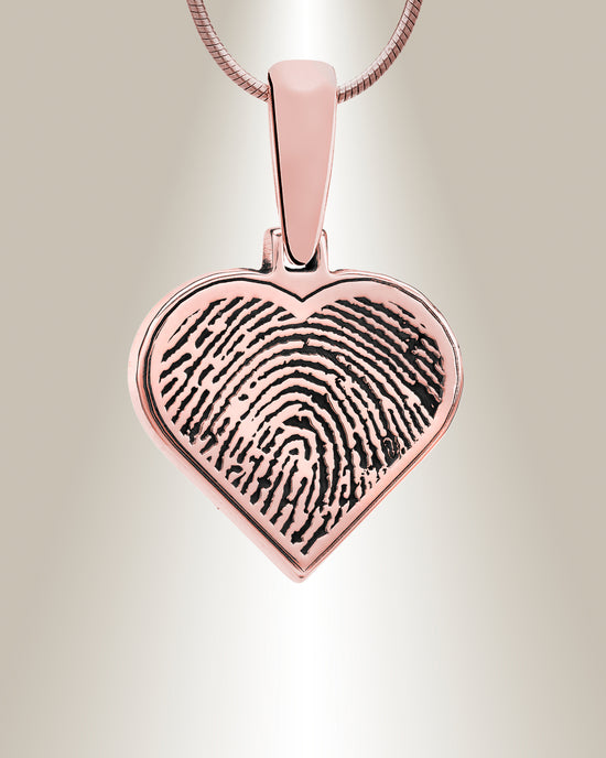 Rose Gold Plated Heart Fingerprint Pendant