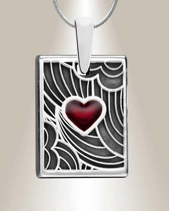 Silver Crimson Heart Pendant