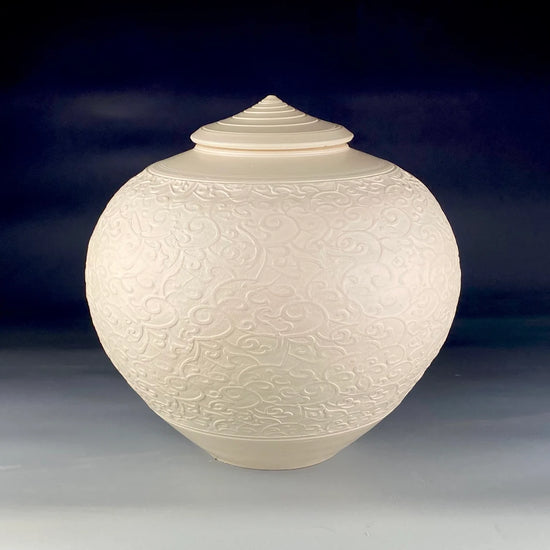 Ivory Shell Handmade Ceramic Urn
