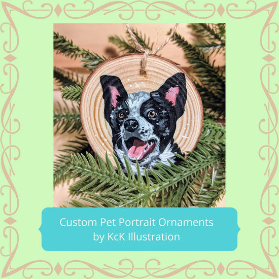 Personalized Wooden Pet Portrait Memorial Ornament